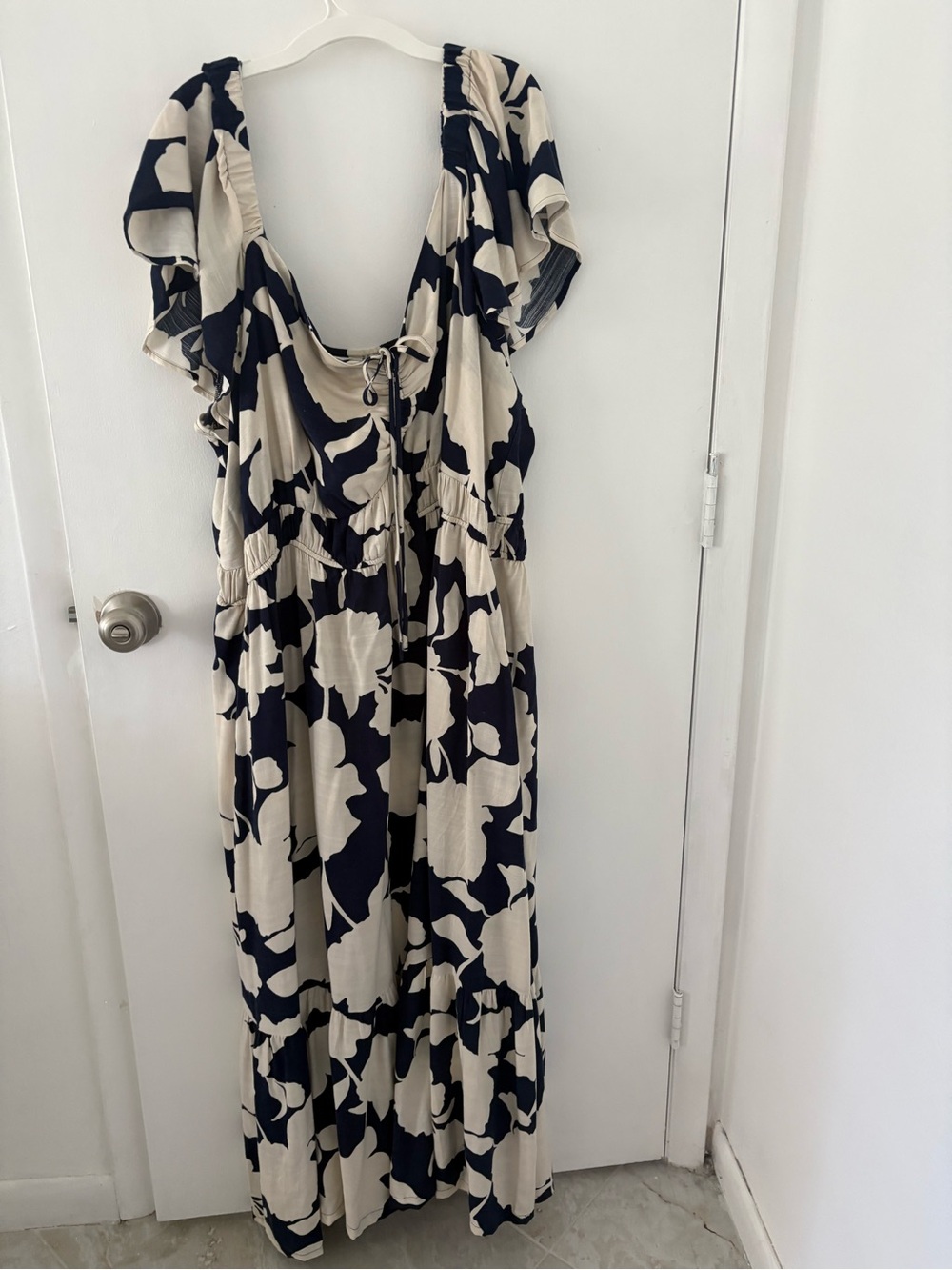 Ava & Viv Cream and Navy Floral Maxi Dress